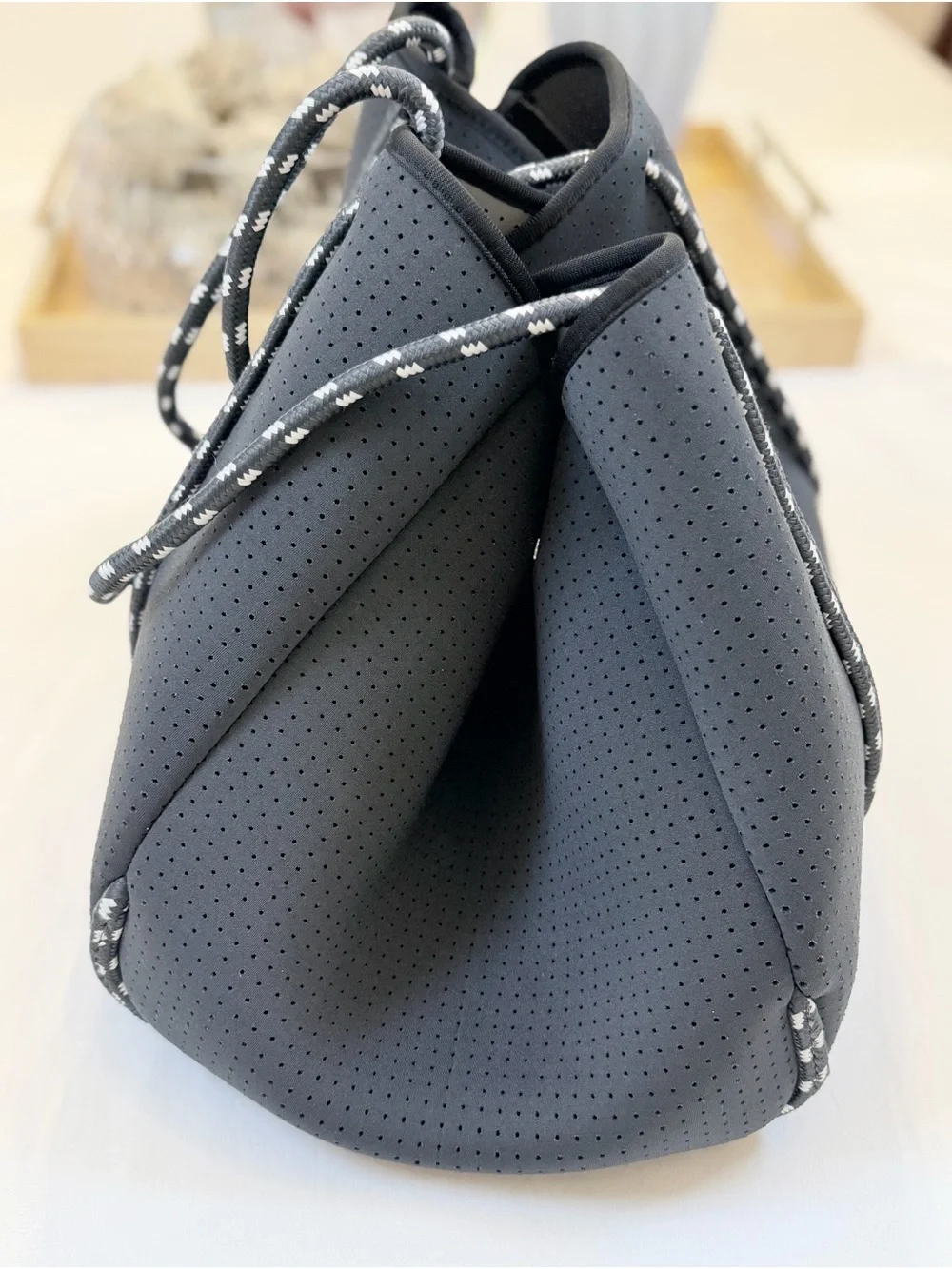 Popups Everyday Tote Bag with Pouch in Dark Graphite Paracord Straps & Detailing